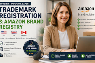 help with trademark registration and amazon brand registry in USA UK ca