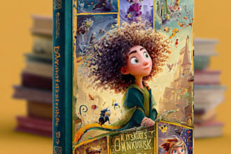 do cartoon book cover, children book cover design