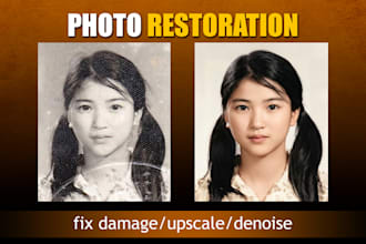 restore old photos, repair damage, and upscale images