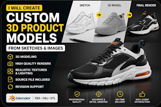 create custom 3d product models and renders from sketches and images