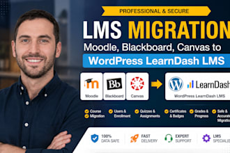 migrate moodle blackboard canvas courses to wordpress learndash lms website