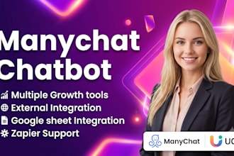create a manychat and uchat chatbot for your social media business