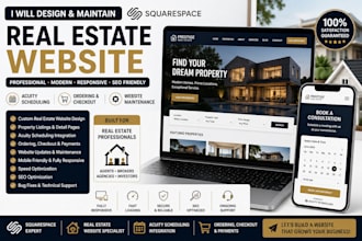 design update squarespace realestate website acuity scheduling ordering checkout