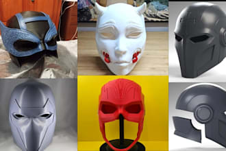 create 3d print and paint custom mask 3d helmet cosplay stl model halloween mask