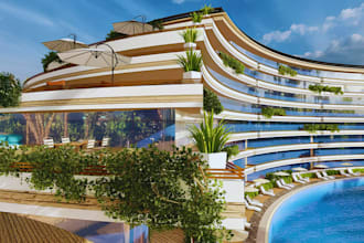 do 3d hotel and resort design and rendering