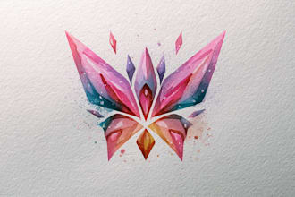 create a hand painted watercolor logo for your brand