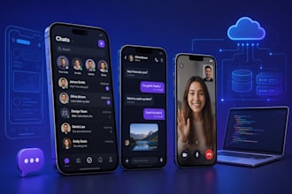 develop social chat app, messaging app, community app, social network app