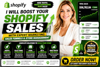 boost your shopify sales with expert marketing, sales funnels, store management