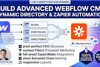 build advanced webflow cms and zapier automation