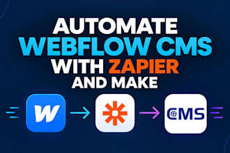 automate webflow cms with zapier and make