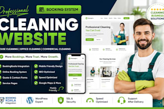 design cleaning website, bookingkoala, commercial and house cleaning website