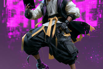 cyberpunk hacker character art