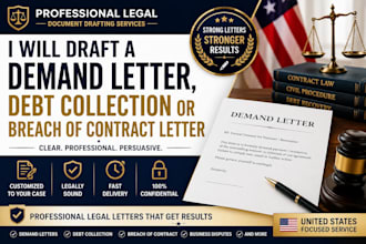 draft a professional demand letter, debt collection or breach of contract letter