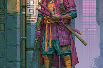 cyberpunk samurai street warrior art desing