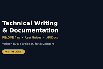write clear technical documentation and readme files