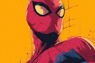 illustrate a superhero comic cover art