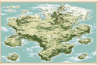 create doodle illustrated vector map