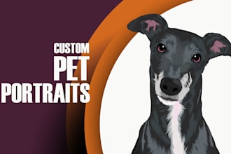 do digital pet portraits vector illustration