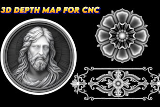 jpeg to stl, 3d relief depth map for cnc laser engraving for 3d printing