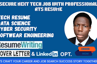 write a tech resume, engineering resume, cover letter and linkedin optimization
