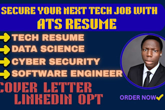 write a tech resume, engineering resume, cover letter and linkedin optimization