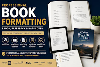 do book formatting, amazon KDP formatting, kindle ebook and paperback formatting