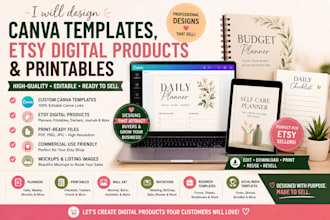 design canva templates, etsy digital product, wedding invitation and printables