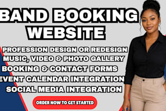 band booking website, musician website, artist booking website, band website