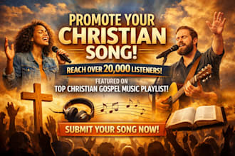 promote christian song to over 20k listeners on christian gospel music playlist
