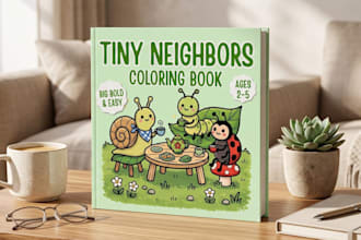 design coloring book cover for KDP