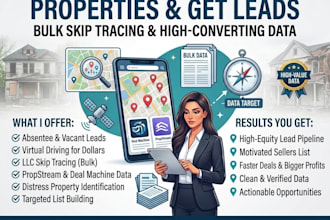 virtual driving for dollars absentee owner leads, llc, bulk skip tracing for you