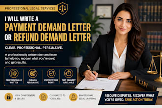 write a payment demand letter or refund demand letter