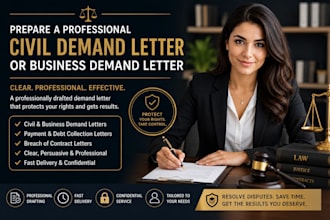 prepare civil demand letter or business demand letter