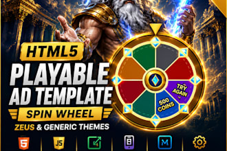 create HTML5 playable ads for google ads, unity, applovin