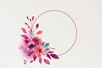 design watercolor logo feminine boho custom styles