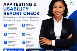test android app ios app testing  or provide ux qa report ai app tester software