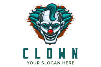 create esport joker mascot logo illustration style