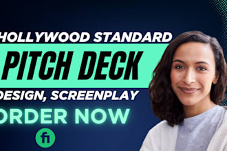 design hollywood style film, movie pitch deck or screenplay