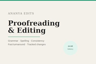proofread and correct your document with fast turnaround