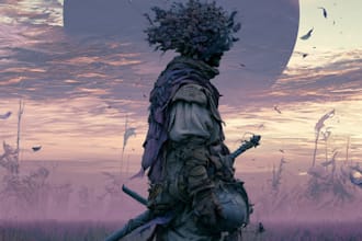 make a dreamy surreal or fantasy music album cover