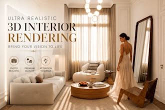 create luxury 3d interior rendering for homes