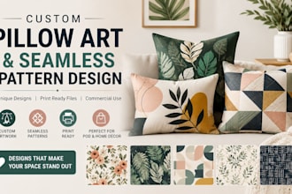 create custom pillow art and seamless pattern design