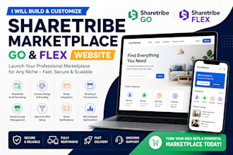 build, customize sharetribe go and sharetribe flex marketplace website