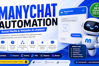 build ai chatbot for social media, website using manychat botpress uchat tidio