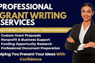 provide grant writing, funding research, and proposal development