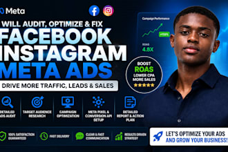 audit fix and optimize facebook  instagram meta ads campaigns for higher roas