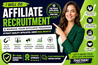do affiliate recruitment for your affiliate program, manage affiliate program
