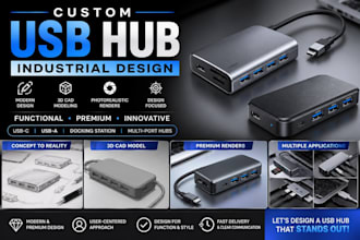 design a custom usb hub with professional industrial product design