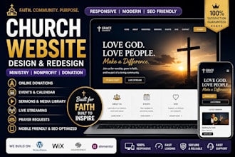 design modern church website ministry nonprofit donation christian website