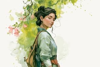 create watercolor and digital illustrations